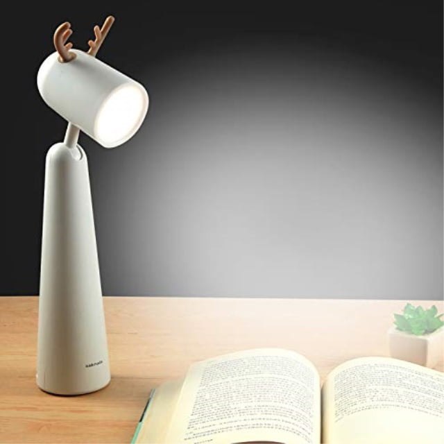 Sakruda LED Lampe de Bureau Veilleuse,4W Dimmable Light Book Lampe de Lecture avec Batterie Rechargeable,Interrupteur Tactile à 3 Niveaux Foldable Protection des Yeux Lampe de Table 