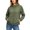 Army Green, variant on Women Zip Hooded Jacket Sunscreen Long Sleeve High Neck Smocked Cuffs Slim Casual Basic Travel Workout Solid Zip Up Jacket, Orange S