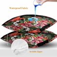 thumbnail image 4 of Throw Pillow Covers 18x18 Inch Set of 2, Cardinal Bird Waterproof Outdoor Pillow Covers, Winter Poinsettia Pine Cones Berry Black Decorative Cushion Pillowcases for Couch, Sofa, Bed, Garden, Patio, 4 of 9