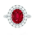 thumbnail image 4 of Rosec Jewels Lab Grown Ruby Ring with Moissanite Halo, Vintage Inspired Ring - AAAA Grade, 10K White Gold, US 10.00, 4 of 8