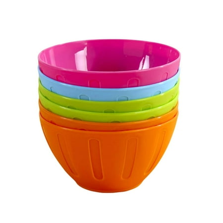 

6 Pcs Plastic Bowls Colorful Reusable Salad Bowls Facial Mask Seasoning Bowls Home Household Bowls (Random Color)