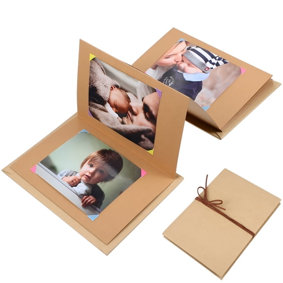 CCOCC Kraft Paper Photo Album Book Accordion Style Vintage Scrapbook Album for Graduation Birthday Anniversary Wedding