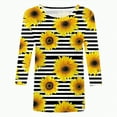 thumbnail image 2 of Towmus Women's 3/4 Sleeve Summer Tops Plus Size T Shirts Loose Fit Crew Neck Casual Tops Summer Sunflower Print Shirts Elbow Length Graphic Tees, 2 of 4