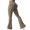 Khaki, variant on Women Bell Bottom Pants Slim Fit Elastic Waist Stretchy Yoga Pants Solid Color Skinny Flares for Gym Dance Studio Street Wear
