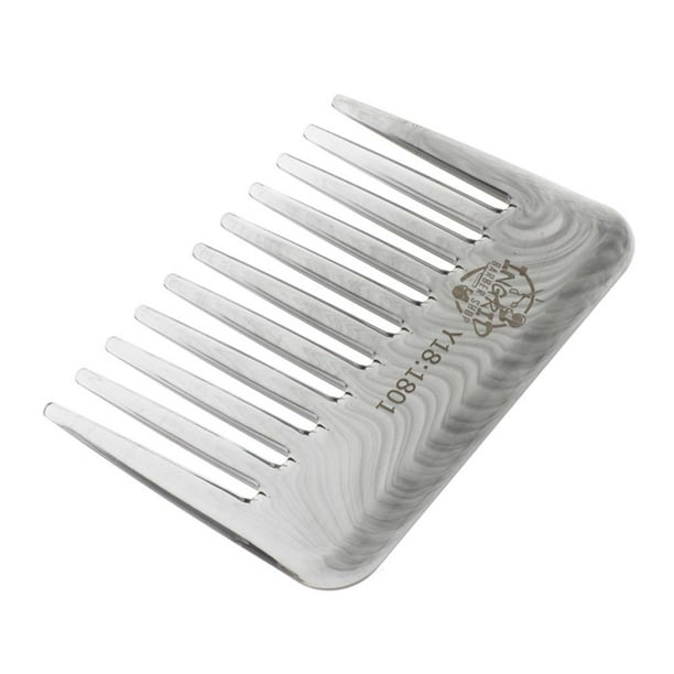 1 peine de dientes anchos para mujer, peine para barba y bigote, peine para hombre. gris