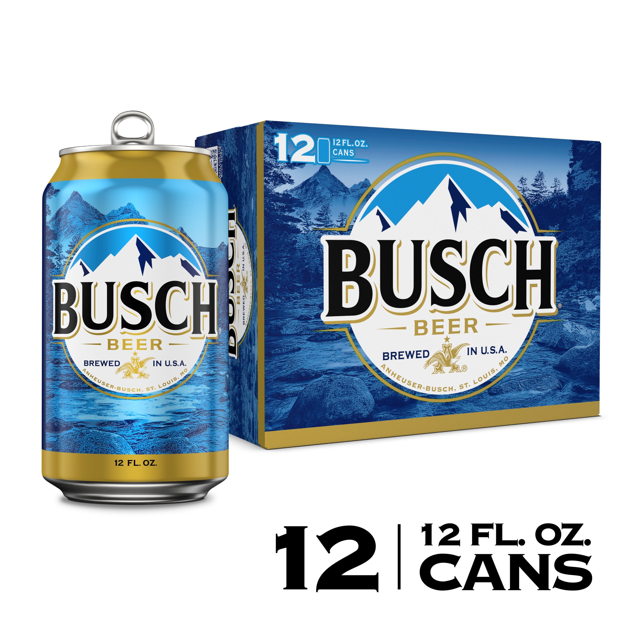 Busch American Lager Beer 12 pack 12 fl oz Aluminum Cans 4.3% ABV