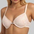 thumbnail image 3 of Arlun,Women's Push up Wireless Bras Racerback Front Closure Thin Bras Soft Supportive Lace No Underwire Lightweight Breathable Full Coverage Bralettes for Small Breasts Beige 80D, 3 of 6