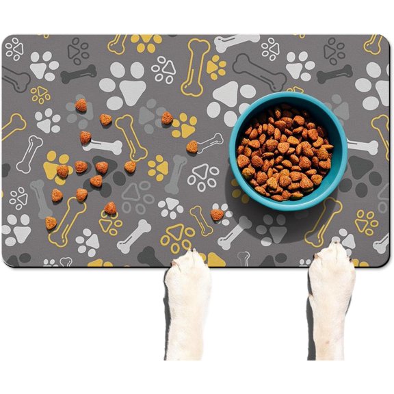 Dog Food Mat Absorbent Pet Feeding Mats Drying Mat for Food and Water Dog Accessories Pet Supplies 20''''x12''''