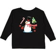 thumbnail image 3 of Inktastic Top Hat Snowman with Christmas Tree and Candy Cane Boys or Girls Long Sleeve Toddler T-Shirt, 3 of 5