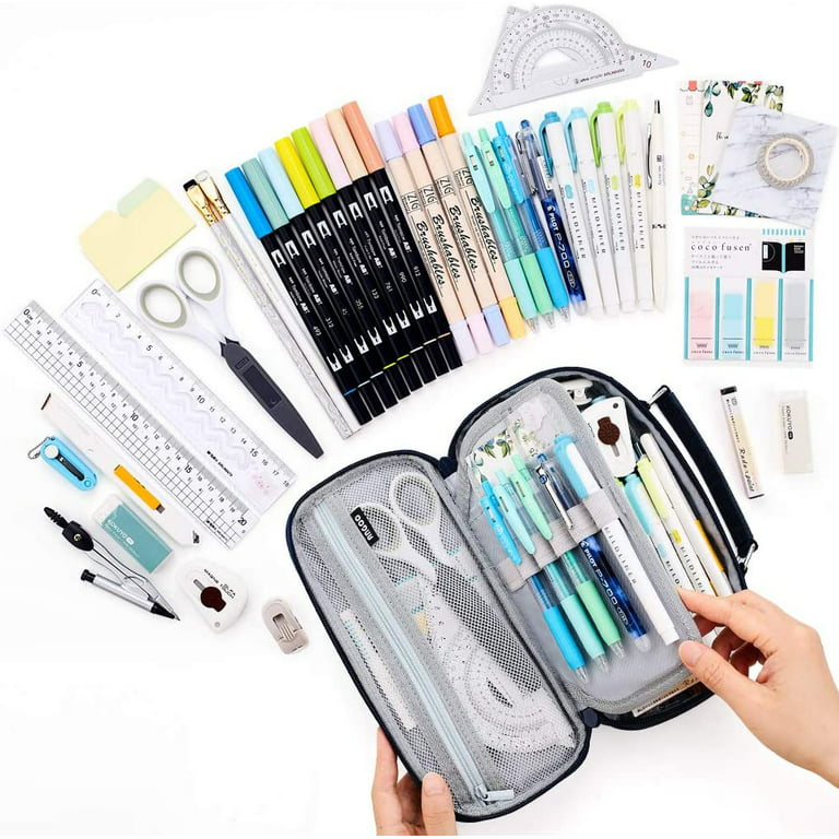 Big Pencil Pouch Large Capacity Pencil Bag with Zipper Portable Pencil Case  for Adults Boys girls Soft Pencil Pen Pouch for School Office B612