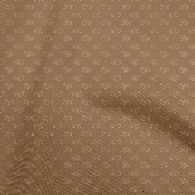 oneOone Tissu Polyester Spandex Brun Fauve Rétro Canapé Projets de Couture Tissu Imprimé au Mètre 56 Pouces de Large