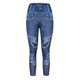 thumbnail image 4 of VSSSJ Women's Imitation Denim Yoga Leggings Oversized Fit Elastic Waist Butt Lifting Full Length Pants Sexy Comfy Lightweight Sweatpants Dark Blue XXXXL, 4 of 5