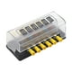 thumbnail image 2 of Bloque de fusibles Cubierta a prueba de polvo Indicador LED Impermeable 6 en 6 30A Máx. Soporte de caja de fusibles de 12 vías para automoción Cola Portafusibles, 2 of 8
