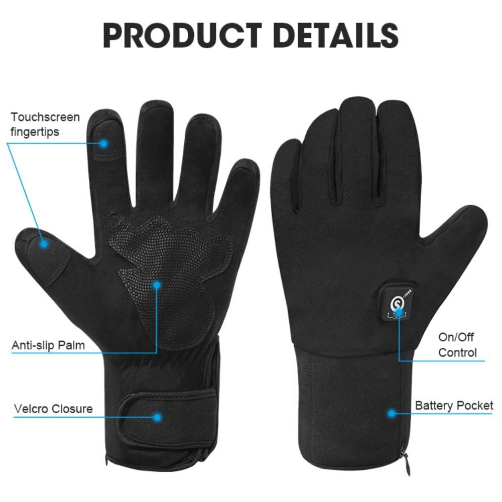 Savior Heat Full Finnger Winter Skiing Gloves Electric Heated Glove for Men Women Rechargeable Battery Waterproof Hand Warmer Winter Cycling Riding