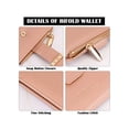 thumbnail image 5 of Deago Women's Slim PU Leather Bifold Wallet Credit Card Holder with ID Window & Zipper Coin Pocket Purse (Khaki), 5 of 8