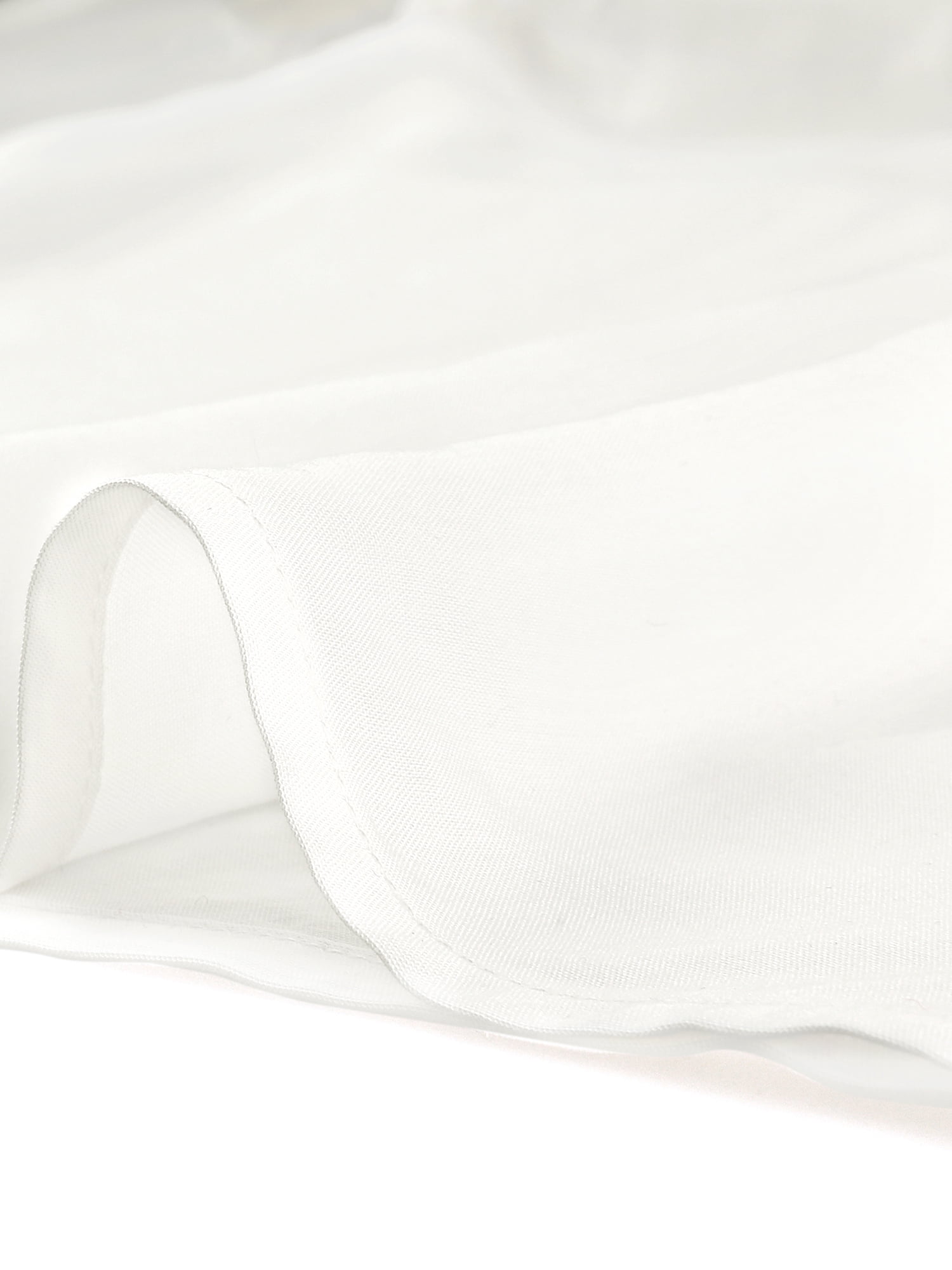 DARING DIVA Peter Pan Collar Contrast Puff Blouse Top M White
