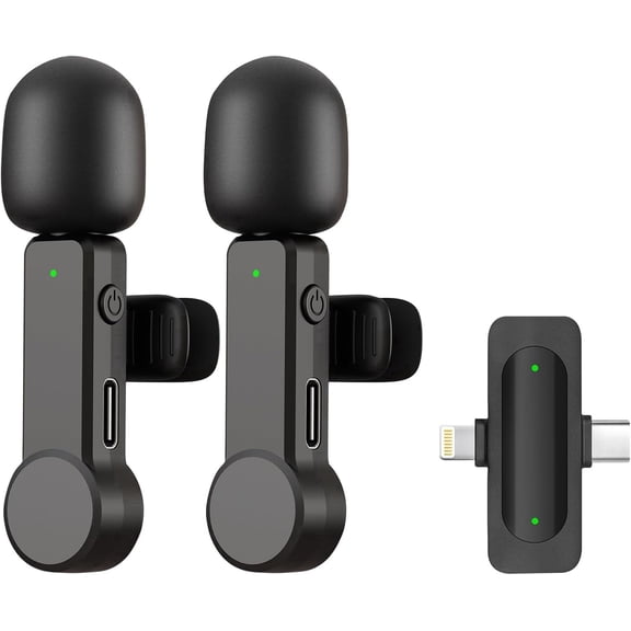 Greatstyler Wireless Mini Professional Lavalier Microphone for iPhone, iPad, Video Recording, Black, 7 Hour Battery