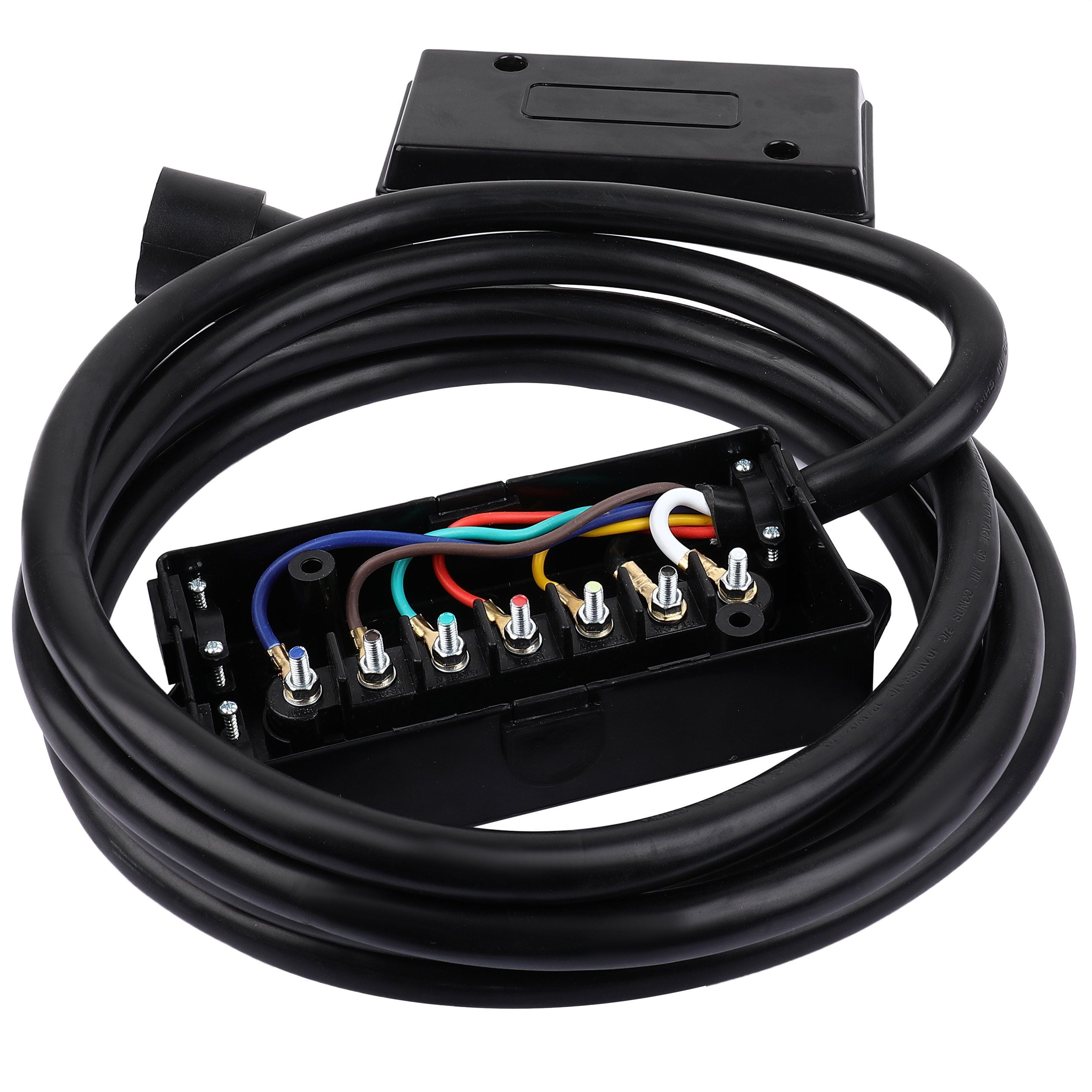 Buy SCITOO RV 7 Way Plug Inline PreWired Trailer Cord Junction Box with 12 Foot Cable Heavy