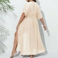 thumbnail image 6 of VBARHMQRT Female Bikini Cover up Dress Plus Size Women Mid Length Sleeve Pullover Plus Size Viscose Women Dress for Prayer Women's Swimwear Cover ups Plus Size Mesh Cover up, 6 of 7