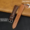 thumbnail image 4 of 21mm Dark Brown Leather Watch Band Men Quick Release Replacement Strap Soft Handmade Wristband Stainless Steel Buckle, Vintage Gift for Father's Day Dad Son Husband DH-203-21MM, 4 of 7