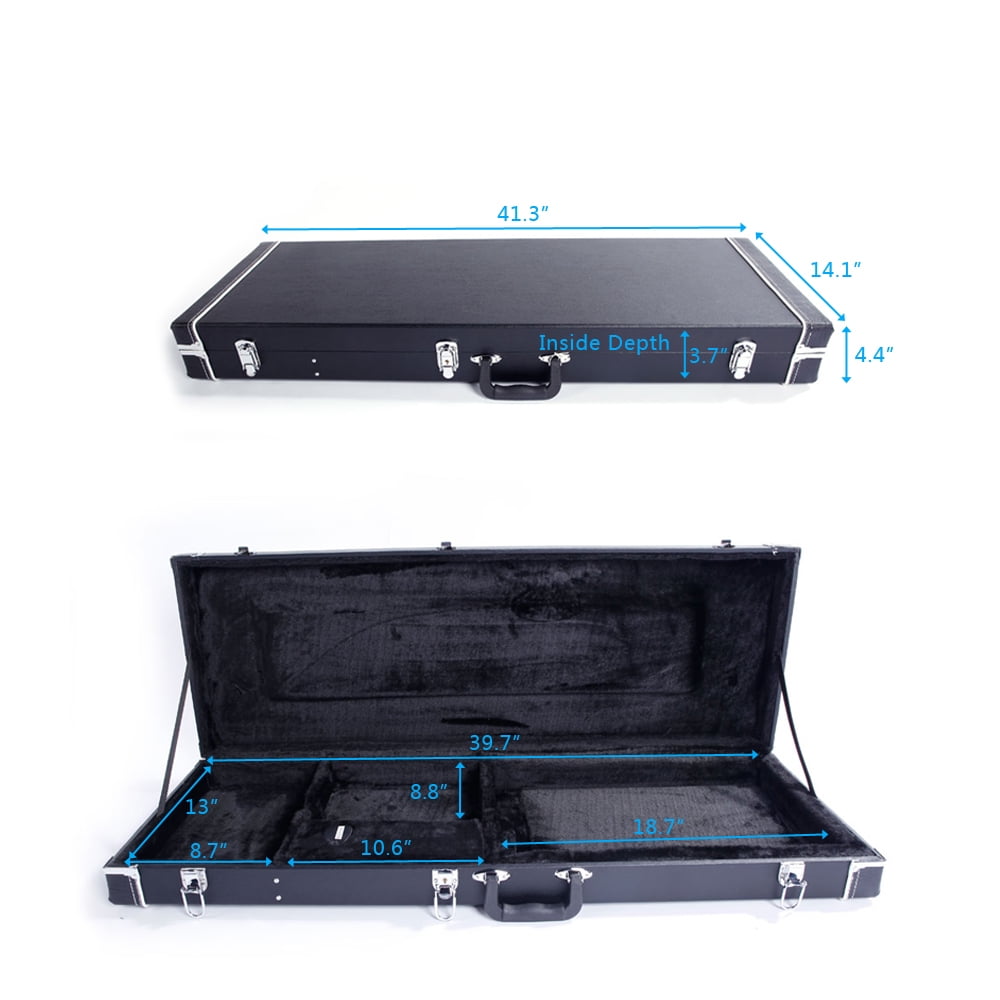 IVV Electric Guitar Square Hard Case High-Grade Guitar Case Flat Surface, Black