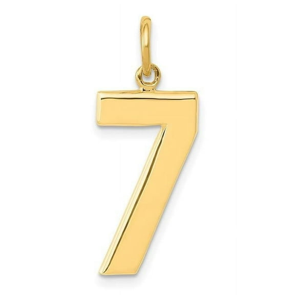 Finest Gold 14K Yellow Gold Large Polished Number 7 Charm