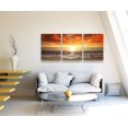 thumbnail image 4 of S0168 3 pieces Canvas Prints Wall Art Sunset Ocean Beach Pictures Photo Paintings forLiving Room Bedroom Home Decorations d Seascape Waves Landscape Giclee Artwork 24x32inch x3pcs, 4 of 7