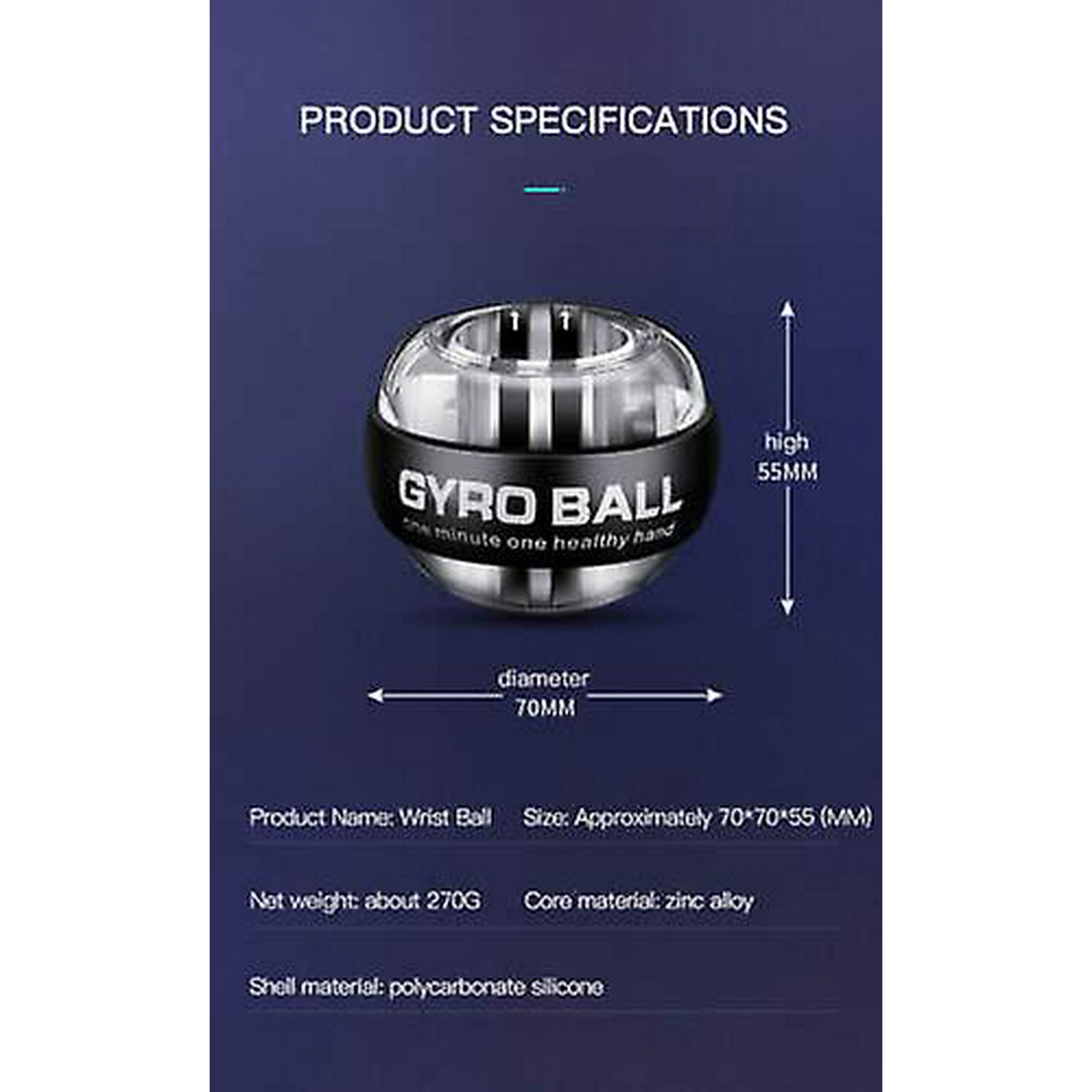 Led Wrist Ball Gyroscopic Powerball Autostart Range Gyro Power Fitness Equipment Walmart