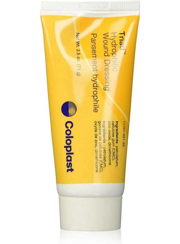 Coloplast Triad Hydrophilic Wound Dressing Paste 2.5 Oz | Bed Sores Treatment | Burn Ointment | Healing Cream for Wounds | Active Skin Repair | Burn Gel | Liquid Bandaid | Wound Care | Liquid Bandage
