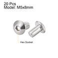 thumbnail image 2 of Tornillos de cabeza redonda hexagonal Uxcell M5 x 0.31'' de acero inoxidable 304 tono plateado 20PCS, 2 of 3