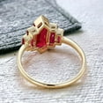 thumbnail image 5 of thejewelryart Handmade Ring Hexagon Cut Ruby Engagement Ring with Baguette Accents Gems Timeless Bridal Jewelry Gift for Her Rose Gold 9.5, 5 of 5