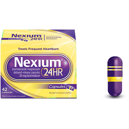 Nexium 24HR Capsules (20mg, 42 Ct) Delayed Release Heartburn Relief, Esomeprazole Magnesium Acid