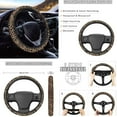 thumbnail image 4 of Uorisanigo Brown Leopard Print 10 Pcs Cars Seat Covers Sets Car Steering Wheel Cover Car Seat Belt Cover Auto Water Cup Coaster Keychains Comfortable Anti-slip Auto Interior for Cars SUVs, 4 of 7