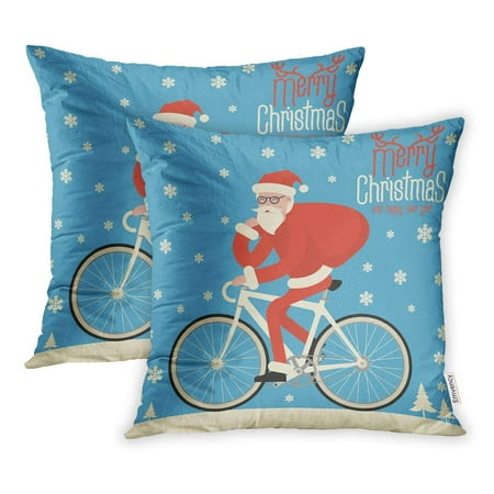 Ywota Red Claus Flat Hipster Santa Riding Bicycle Christmas Sport