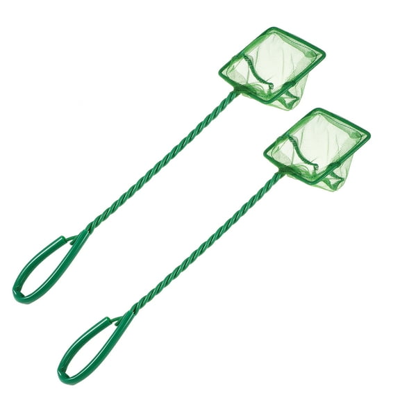 Unique Bargains 2Pcs Aquarium Fish Net Aquarium Fish Tank Accessories Small Fish Fine Net Green 7.3x6.5 cm