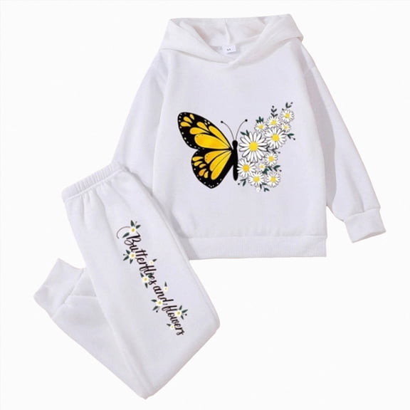 CAUYDY 1T 2T 3T 4T 5T 6T 7T Little Kids Girl Fall Winter Clothing Children Long Sleeved Shirt Elastic Pants Two Piece Matching Sets Toddler Princess Outfits Sizes 6-7 Years,White