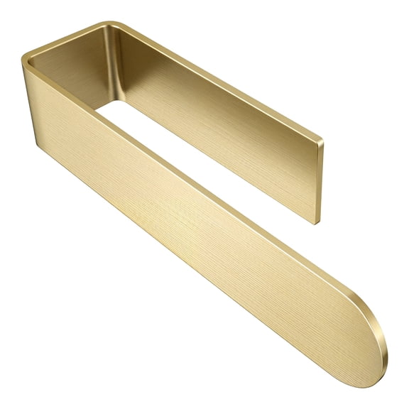 Gold Brushed Brass Towel Holder – Adhesive Stainless Steel Towel Bar & Ring for Bathroom, Kitchen, RV (Stick on Wall)