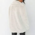thumbnail image 6 of Women's Fashionable Solid-Color Lapel Mid-Length Plush Coat for Fall and Winter, Warm and Elegant, Winter Clothes for Women,White,3XL, 6 of 8