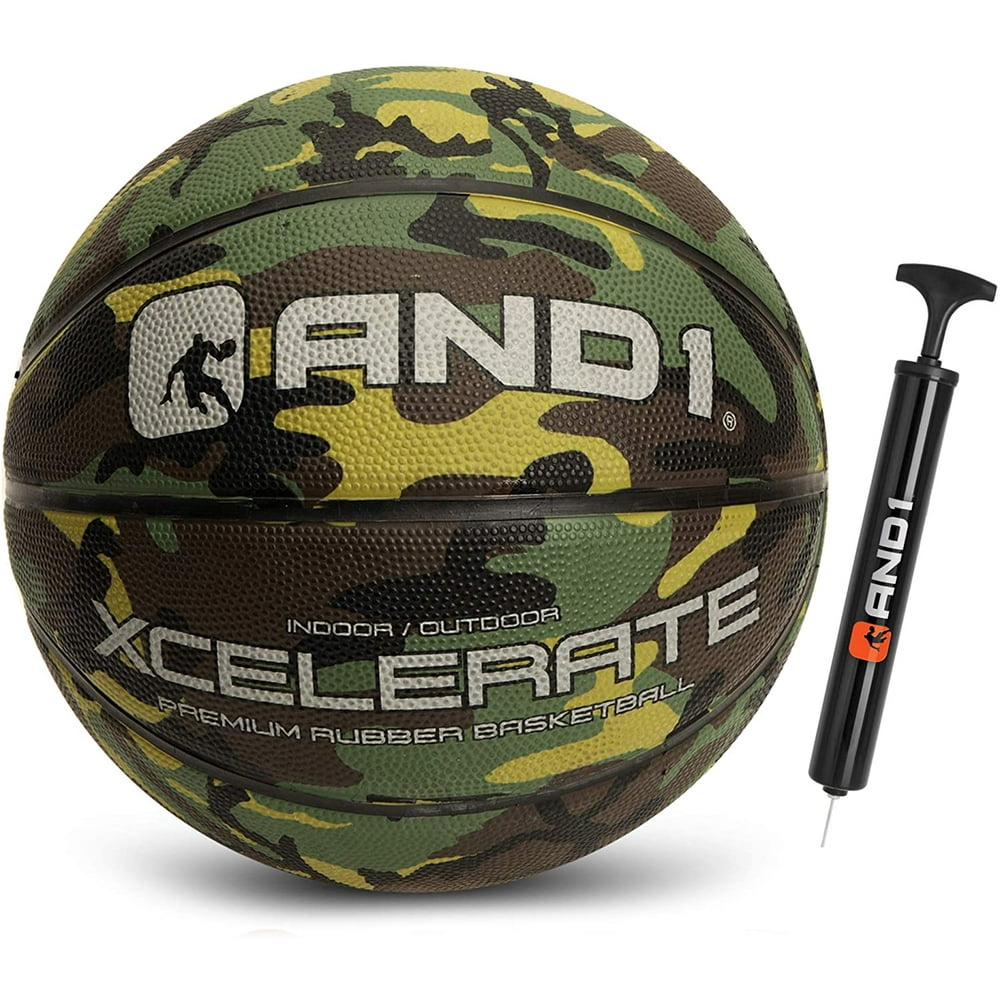 AND1 Xcelerate Rubber Basketball (Deflated with Pump Included) Official Regulation Size 7 (29.5