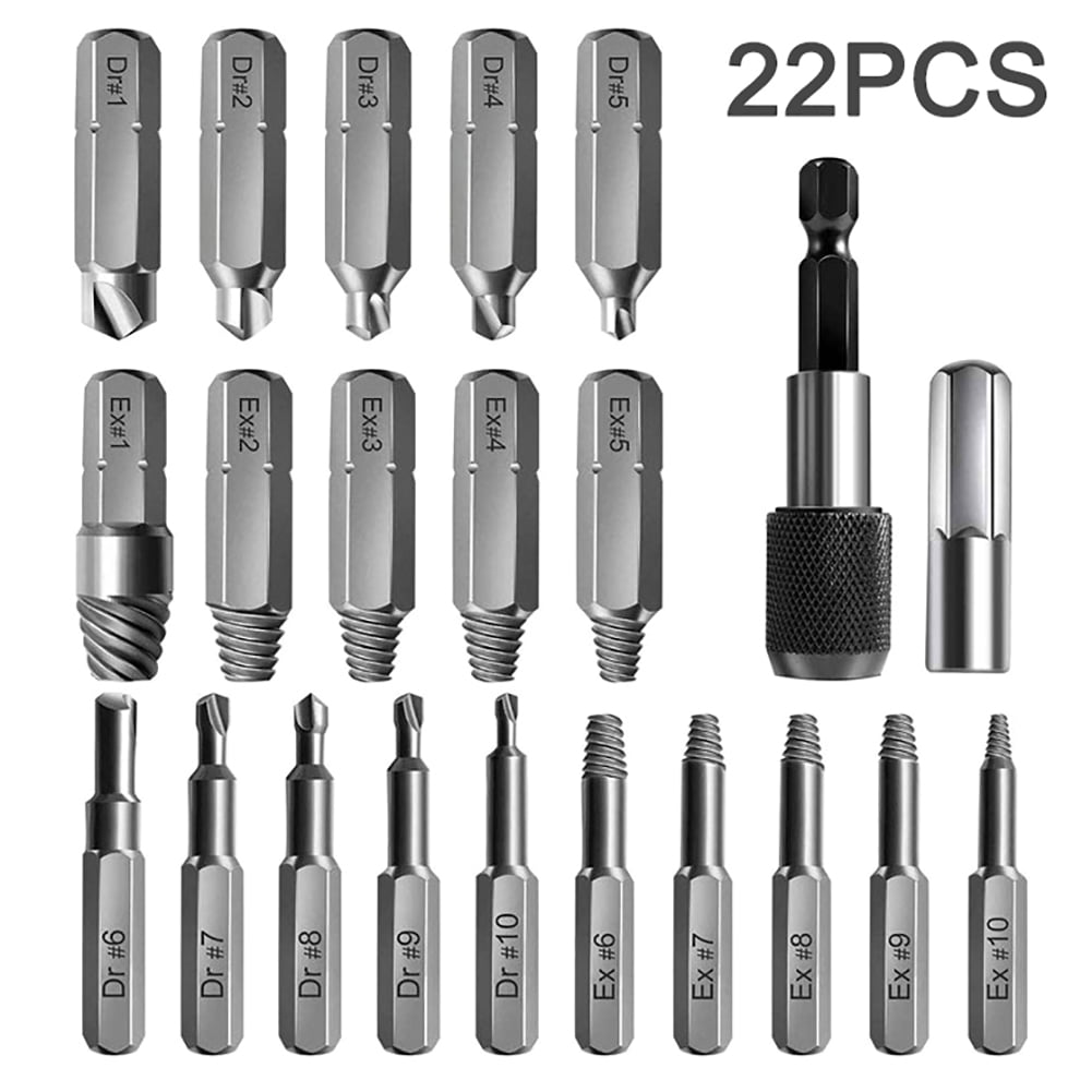4241 Screw Remover Extractor Damaged Bolt Screw Extractor Drill Bits Bolt Remover Tool for Home Renovation Automotive Mechanics 