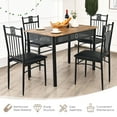 thumbnail image 5 of Costway 5PCS Dining Set Metal Table & 4 Chairs Kitchen Breakfast Furniture Black, 5 of 10