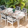 thumbnail image 2 of Easter Bunny Table Cloths for 3 Foot Rectangle Tables, Cute Rabbit Rose Floral Pastoral Leaves Plants Patio Waterproof Elastic Fitted Tablecloths, Washable Rectangular Table Cover for Camping, 2 of 8