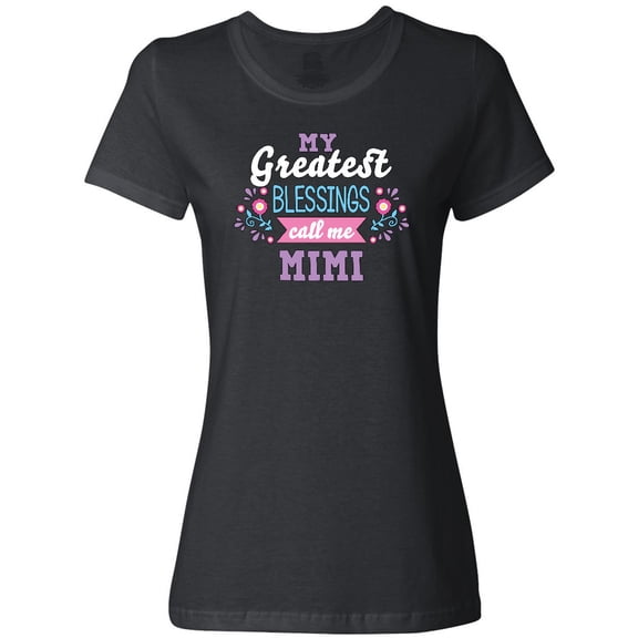 Inktastic My Greatest Blessings Call Me Mimi with Flowers Women's T-Shirt
