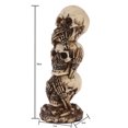thumbnail image 5 of No ver el mal No oír el mal No hablar sin mal Estatuilla de calavera apilada Torre Decoración de mesa gótica 7,5 H, 5 of 5