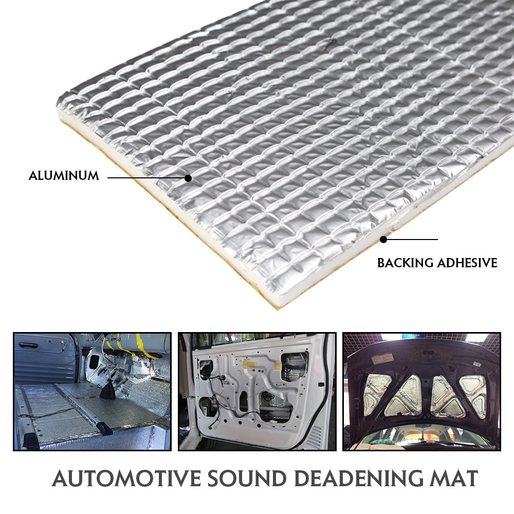 Car Sound Deadening Material Sound Proofing Automotive Insulation Aluminum  Foil Heat Shield Mat 3/16 Foam Backing By SQFT 