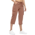 thumbnail image 7 of VBVC Women's Cargo Capri Pants with Pockets , Casual Summer Drawstring Knee Length Shorts , Ladies' Lightweight Outdoor Hiking Trousers for Women, Brown , S-3XL, 7 of 7