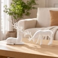 thumbnail image 5 of Tovaris Christmas Reindeer Figurine Set, Christmas Decoration Electroplated Deer Statue with Standing and Lying Poses, Tabletop Ornament, For Home Table Gift, 5 of 7