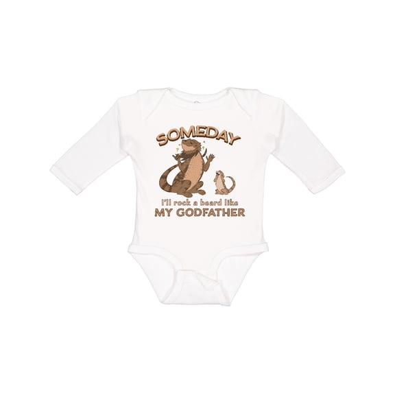 Inktastic Someday I'll Rock A Beard Like My Godfather-Bearded Dragons Boys or Girls Long Sleeve Baby Bodysuit