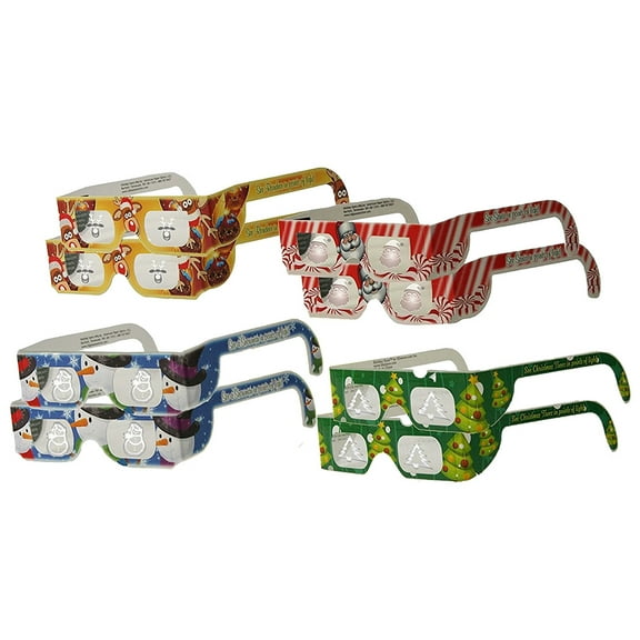 Children's Christmas Glasses - Holiday Eyes(TM) - 20 Pairs - all 5 Styles - Christmas Tree, Snowflake, Snowman, Reindeer and Santa.