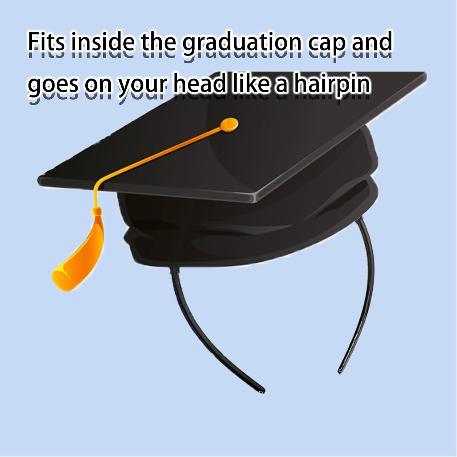 Graduation Cap Headband, Secure Grad Cap Upgrade Insert Hairband, Protect Hairstyle Hat Accessories for Graduates Gift, Class of 2026(Black 1pcs)